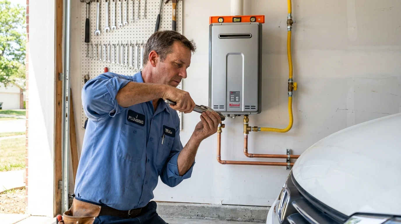 Tankless water heater installation by a Johns Plumbing LLC plumber in Vale
